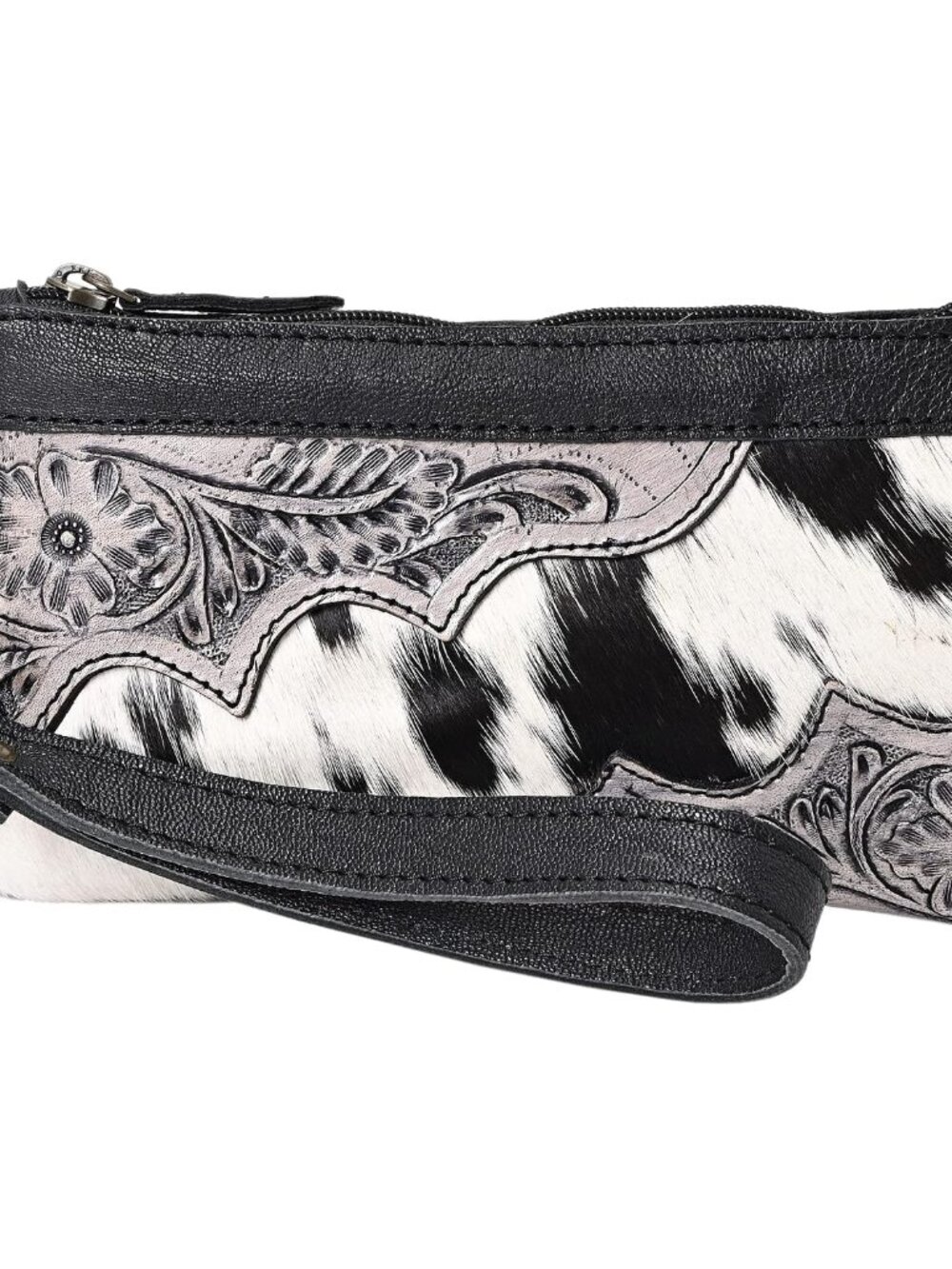Women Hand tooled Natural Cowhide Leather hand Clutch | Hand Bag | Purse | Coin